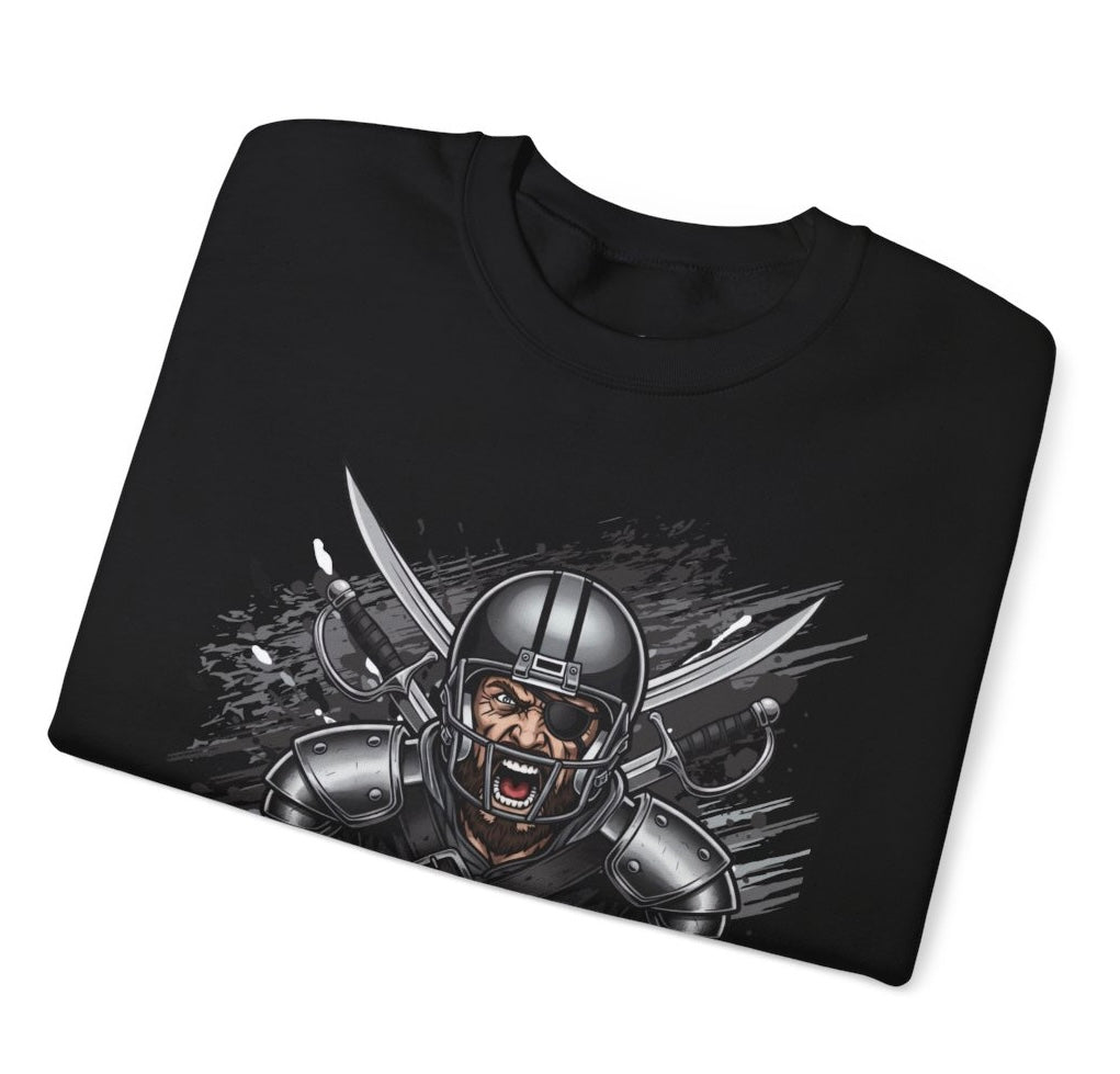 Raiders Football Warrior Las Vegas Crewneck Sweatshirt - Bold Printed Tees