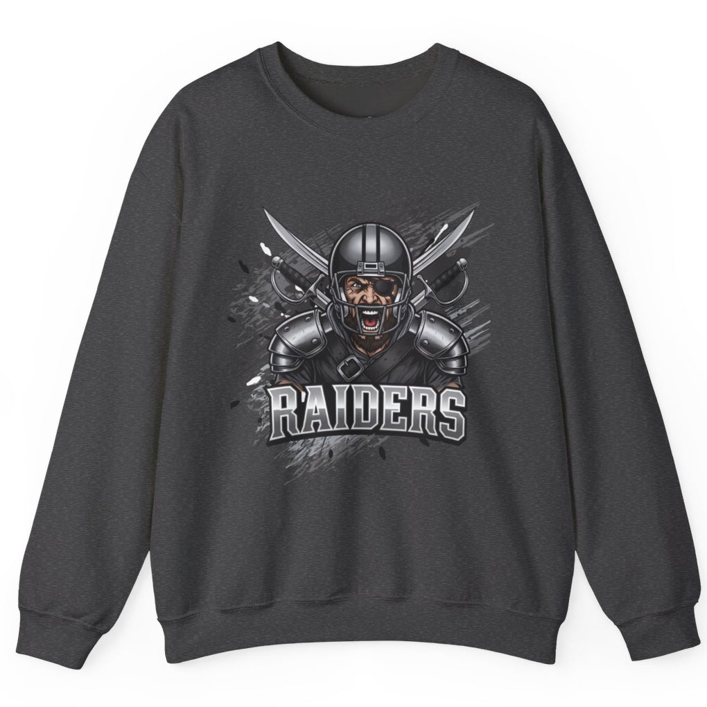 Raiders Football Warrior Las Vegas Crewneck Sweatshirt - Bold Printed Tees