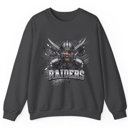 Raiders Football Warrior Las Vegas Crewneck Sweatshirt - Bold Printed Tees