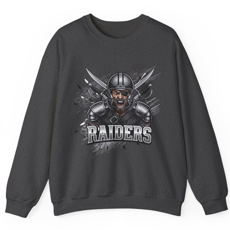 Raiders Football Warrior Las Vegas Crewneck Sweatshirt - Bold Printed Tees