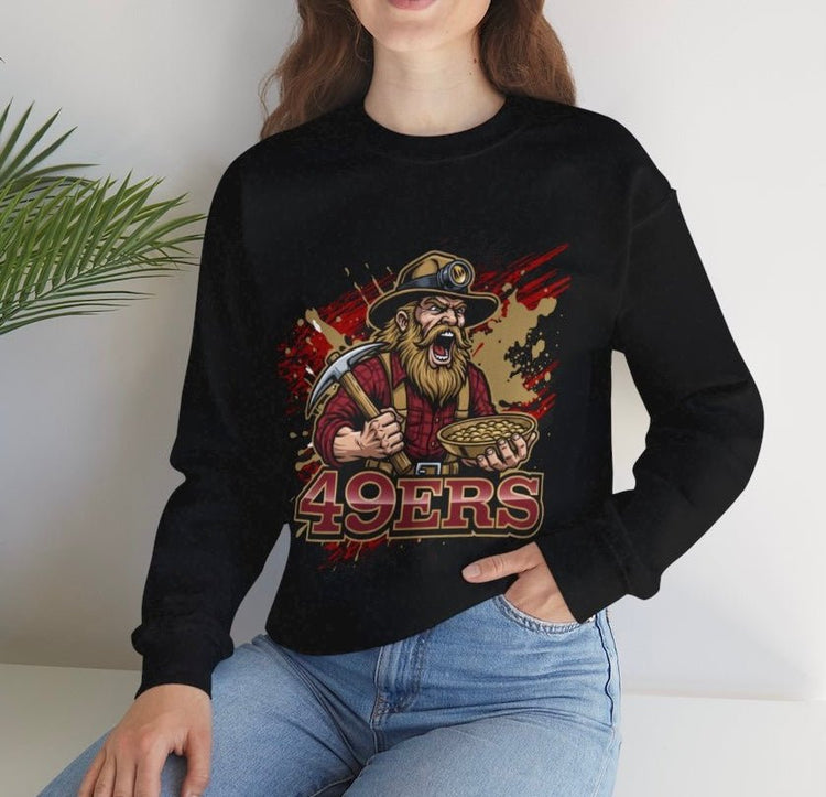 49ers Football Miner San Francisco Crewneck Sweatshirt - Bold Printed Tees