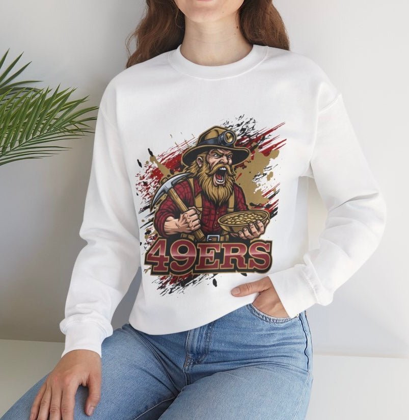 49ers Football Miner San Francisco Crewneck Sweatshirt - Bold Printed Tees