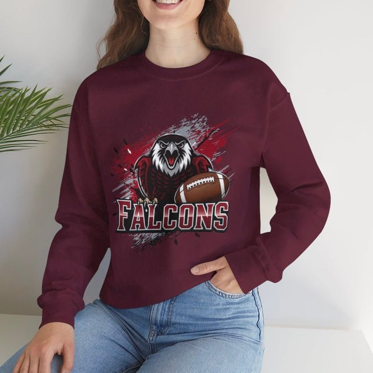 Falcons Football Hawk Atlanta Crewneck Sweatshirt - Bold Printed Tees