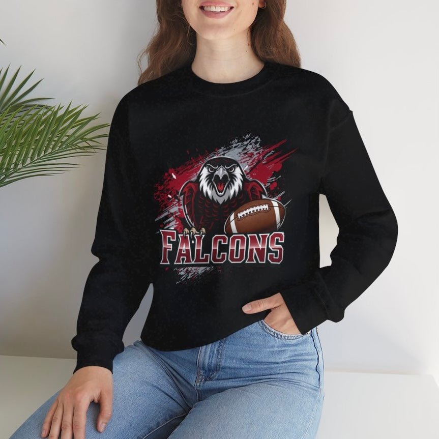 Falcons Football Hawk Atlanta Crewneck Sweatshirt - Bold Printed Tees