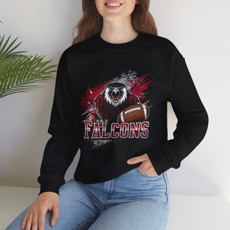 Falcons Football Hawk Atlanta Crewneck Sweatshirt - Bold Printed Tees
