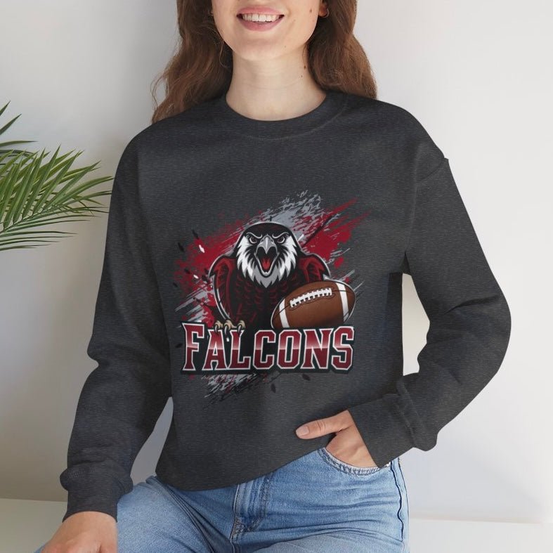 Falcons Football Hawk Atlanta Crewneck Sweatshirt - Bold Printed Tees
