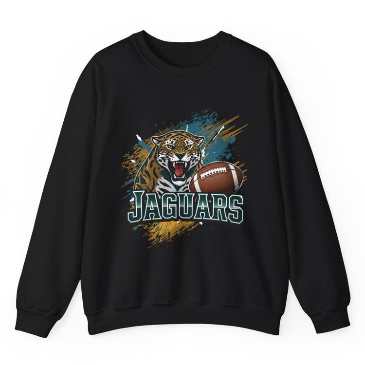 Jaguars Football Bold Jaguar Jacksonville Crewneck Sweatshirt - Bold Printed Tees