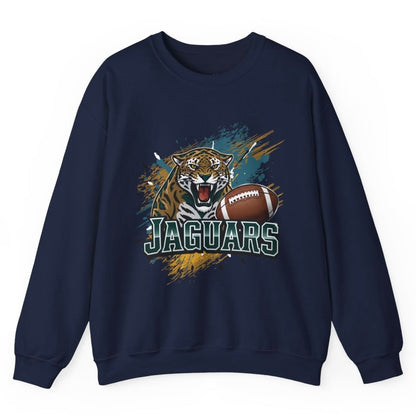Jaguars Football Bold Jaguar Jacksonville Crewneck Sweatshirt - Bold Printed Tees
