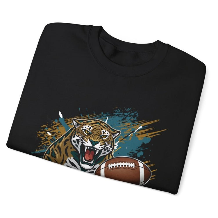 Jaguars Football Bold Jaguar Jacksonville Crewneck Sweatshirt - Bold Printed Tees