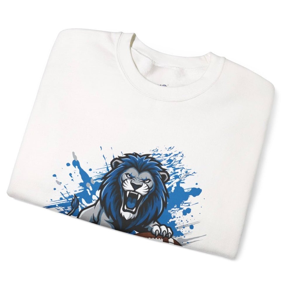 Lions Football Fierce Lion Design Detroit Crewneck Sweatshirt - Bold Printed Tees