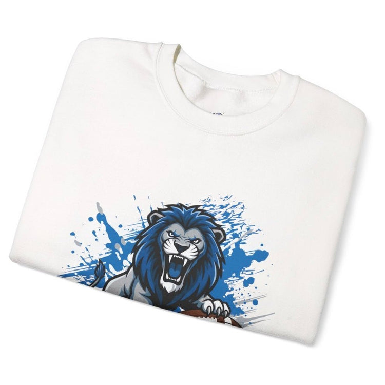 Lions Football Fierce Lion Design Detroit Crewneck Sweatshirt - Bold Printed Tees