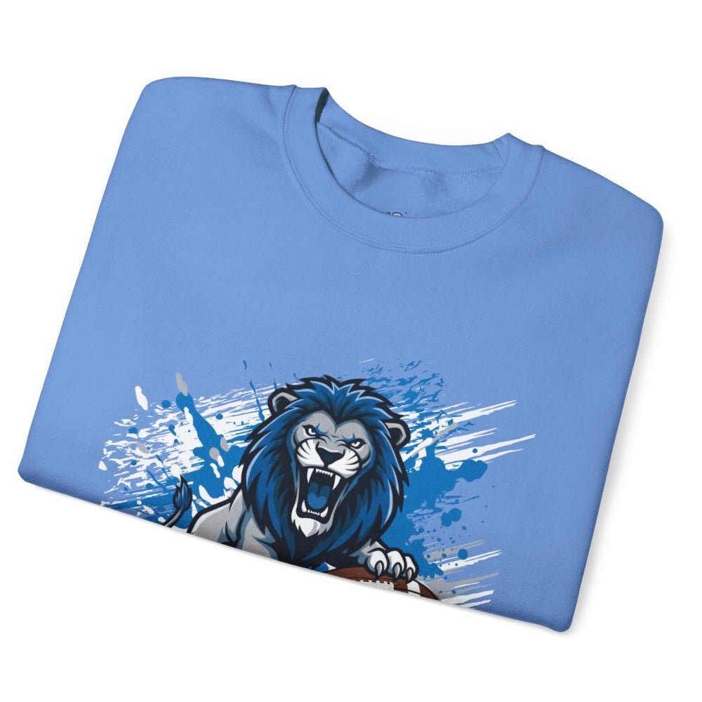 Lions Football Fierce Lion Design Detroit Crewneck Sweatshirt - Bold Printed Tees