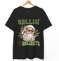 Rollin’ Into The Holidays Santa T-Shirt Christmas Stoner Graphic Tee - Bold Printed Tees