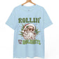 Rollin’ Into The Holidays Santa T-Shirt Christmas Stoner Graphic Tee - Bold Printed Tees