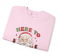 Here To Sleigh Santa Funny Chill Holiday Crewneck Sweatshirt - Bold Printed Tees