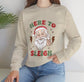 Here To Sleigh Santa Funny Chill Holiday Crewneck Sweatshirt - Bold Printed Tees