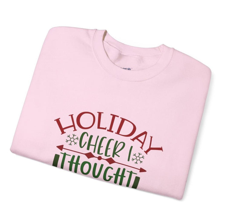 Holiday Cheer I Thought You Said Beer Funny Holiday Crewneck Sweatshirt - Bold Printed Tees