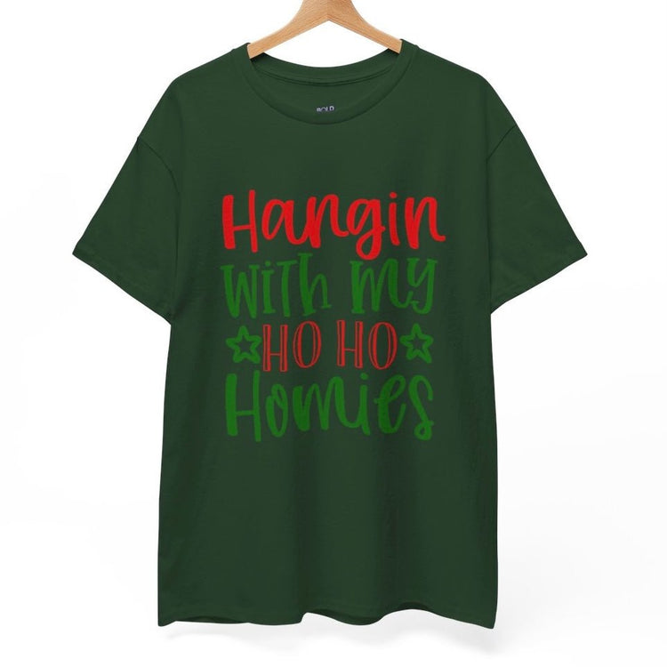 Hangin’ with My Ho Ho Homies Christmas T-Shirt Holiday Graphic Tee - Bold Printed Tees