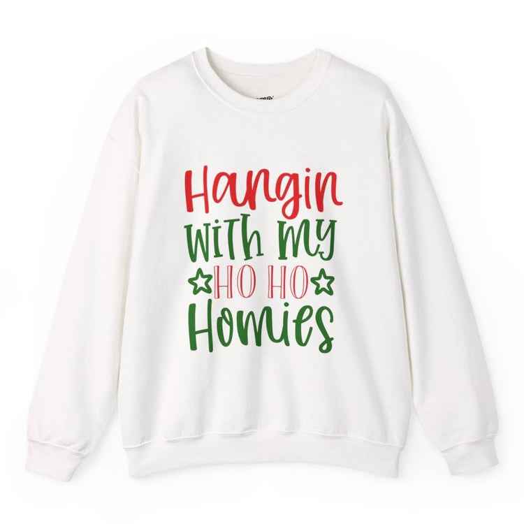 Hangin’ With My Ho Ho Homies Christmas Holiday Crewneck Sweatshirt - Bold Printed Tees