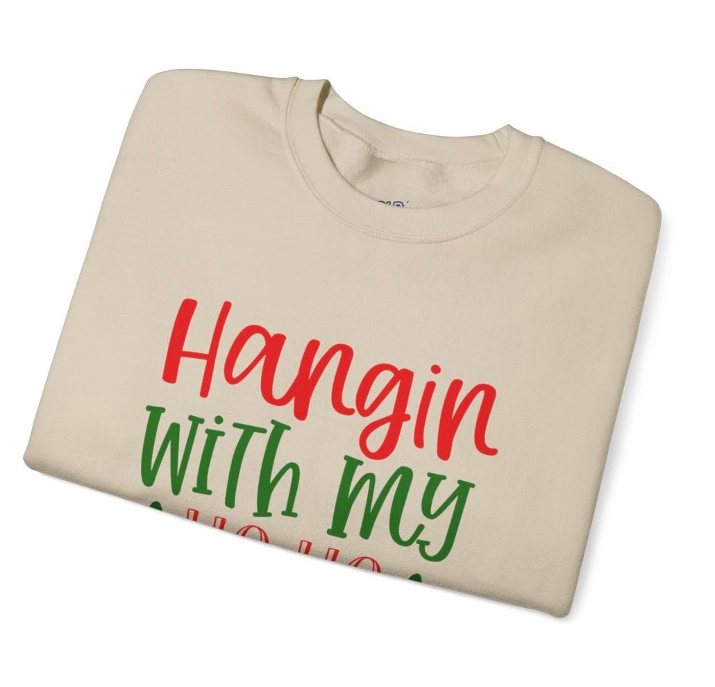Hangin’ With My Ho Ho Homies Christmas Holiday Crewneck Sweatshirt - Bold Printed Tees