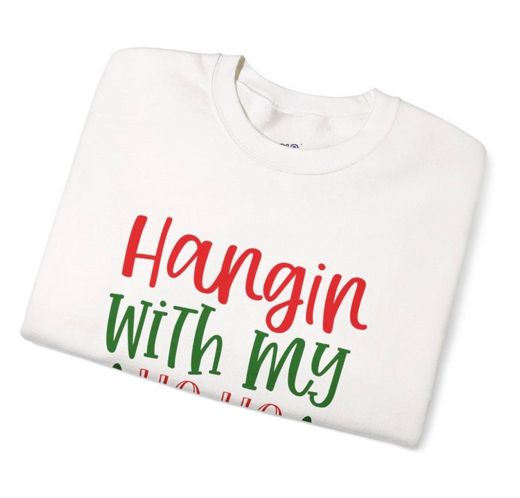 Hangin’ With My Ho Ho Homies Christmas Holiday Crewneck Sweatshirt - Bold Printed Tees