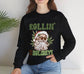 Rollin Into The Holidays Funny Stoner Santa Christmas Sweatshirt - Bold Printed Tees