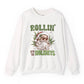 Rollin Into The Holidays Funny Stoner Santa Christmas Sweatshirt - Bold Printed Tees