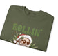 Rollin Into The Holidays Funny Stoner Santa Christmas Sweatshirt - Bold Printed Tees