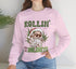 Rollin Into The Holidays Funny Stoner Santa Christmas Sweatshirt - Bold Printed Tees