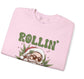 Rollin Into The Holidays Funny Stoner Santa Christmas Sweatshirt - Bold Printed Tees