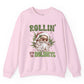 Rollin Into The Holidays Funny Stoner Santa Christmas Sweatshirt - Bold Printed Tees