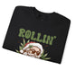 Rollin Into The Holidays Funny Stoner Santa Christmas Sweatshirt - Bold Printed Tees