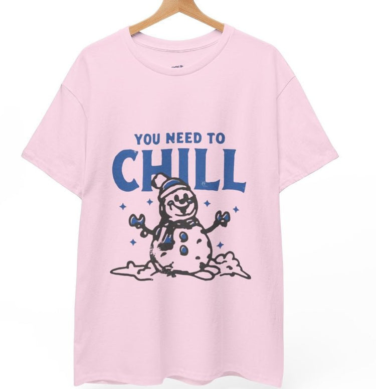 You Need To Chill Snowman Winter Holiday Graphic T-Shirt - Bold Printed Tees