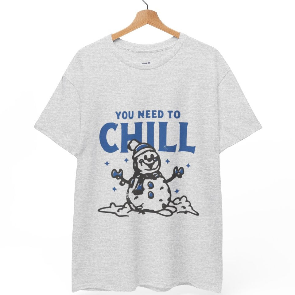 You Need To Chill Snowman Winter Holiday Graphic T-Shirt - Bold Printed Tees