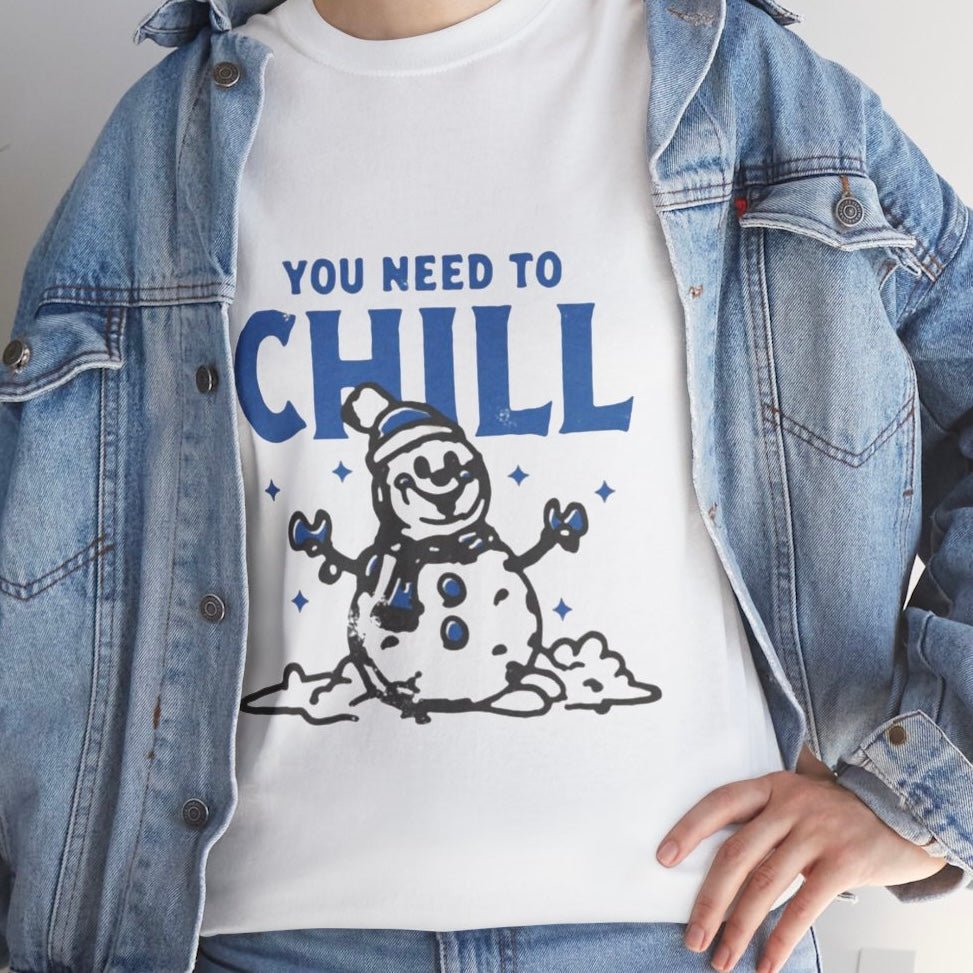 You Need To Chill Snowman Winter Holiday Graphic T-Shirt - Bold Printed Tees