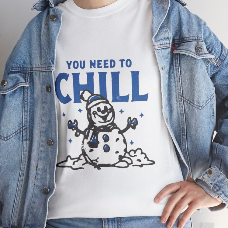 You Need To Chill Snowman Winter Holiday Graphic T-Shirt - Bold Printed Tees
