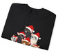 Christmas Cat Crewneck Sweatshirt | Festive Holiday Cats in Santa Hats - Bold Printed Tees