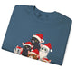 Christmas Cat Crewneck Sweatshirt | Festive Holiday Cats in Santa Hats - Bold Printed Tees