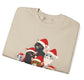 Christmas Cat Crewneck Sweatshirt | Festive Holiday Cats in Santa Hats - Bold Printed Tees