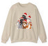 Christmas Cat Crewneck Sweatshirt | Festive Holiday Cats in Santa Hats - Bold Printed Tees