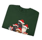 Christmas Cat Crewneck Sweatshirt | Festive Holiday Cats in Santa Hats - Bold Printed Tees
