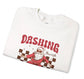 Dashing Through The Snow Skateboarding Santa Holiday Christmas Crewneck - Bold Printed Tees