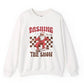Dashing Through The Snow Skateboarding Santa Holiday Christmas Crewneck - Bold Printed Tees
