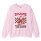 Dashing Through The Snow Skateboarding Santa Holiday Christmas Crewneck - Bold Printed Tees