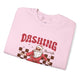 Dashing Through The Snow Skateboarding Santa Holiday Christmas Crewneck - Bold Printed Tees