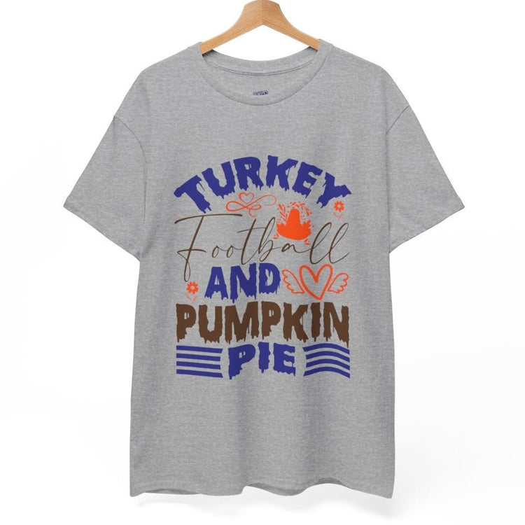 Turkey Football and Pumpkin Pie Thanksgiving Holiday Shirt - Bold Printed Tees