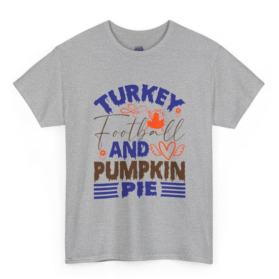 Turkey Football and Pumpkin Pie Thanksgiving Holiday Shirt - Bold Printed Tees