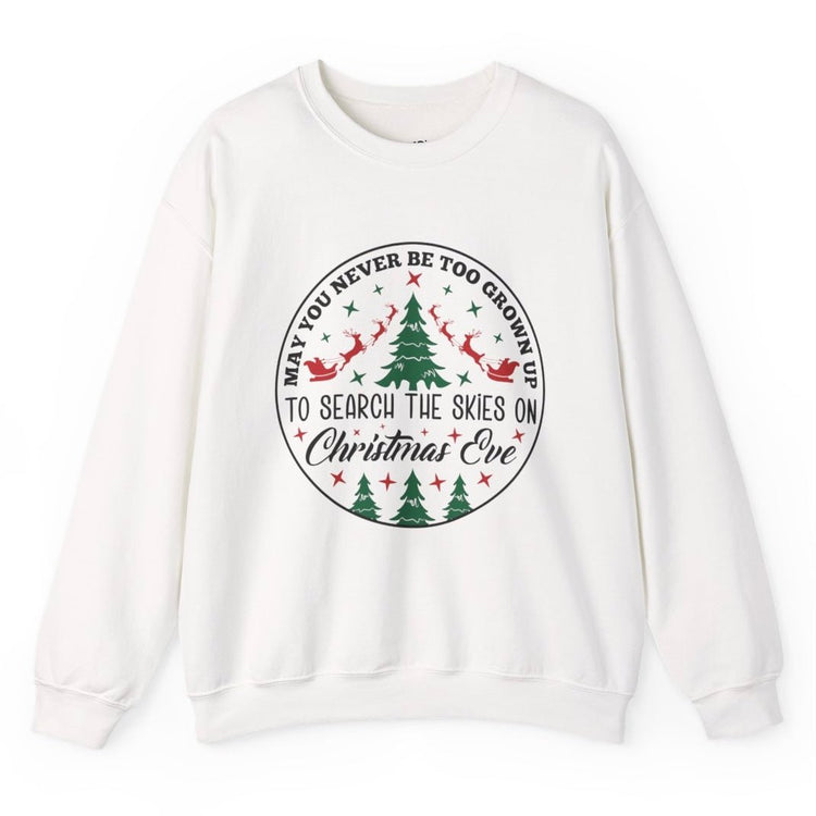 Christmas Eve Search The Skies Magic Holiday Crewneck Sweatshirt - Bold Printed Tees