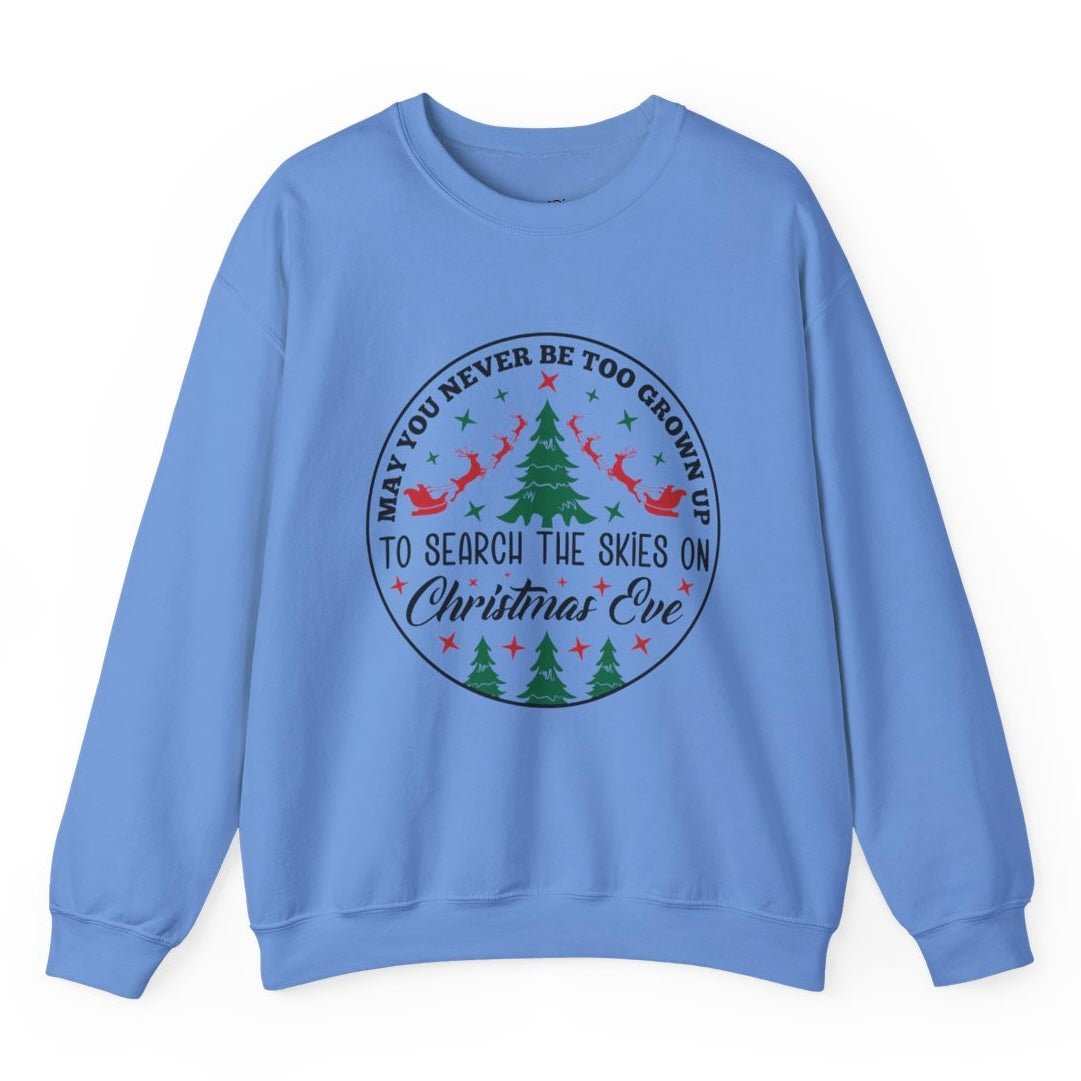 Christmas Eve Search The Skies Magic Holiday Crewneck Sweatshirt - Bold Printed Tees
