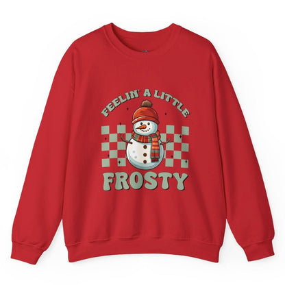 Feelin’ A Little Frosty Snowman Holiday Crewneck Sweatshirt - Bold Printed Tees